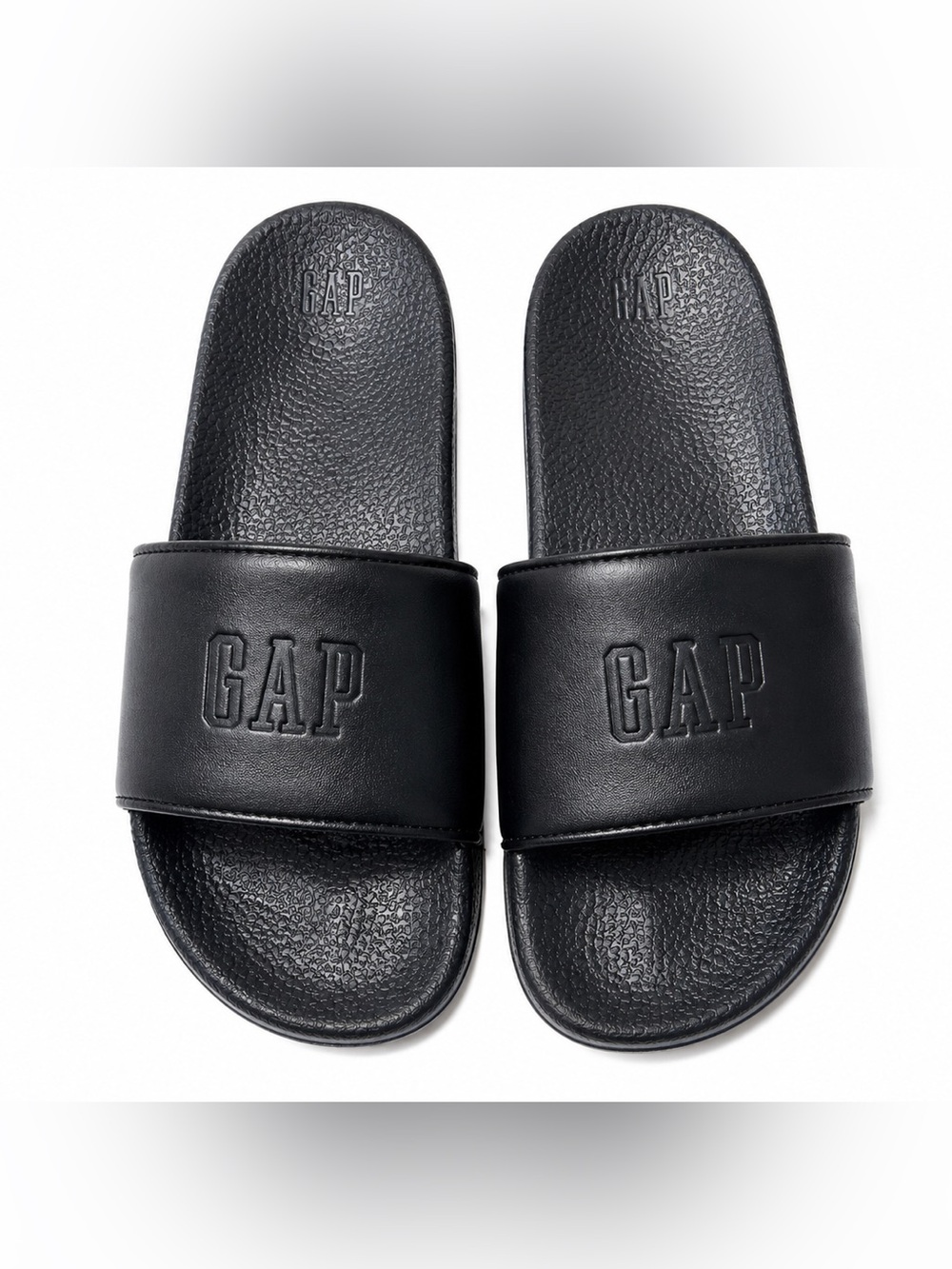 GAP Boys Black Logo Slide Sandals Kids Size 12.5